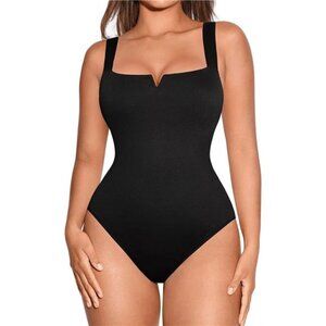 NEW -FeelinGirl Square Neck Bodysuit for Women Sleeveless Tummy Control Slimming
